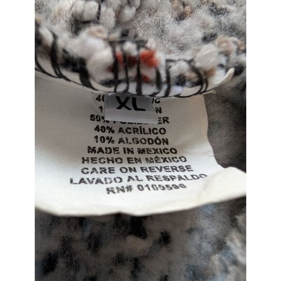 Striped Baja Hoodie Poncho XL Unisex Woven Pullover Front Pocket Made in Mexico - Picture 6 of 11